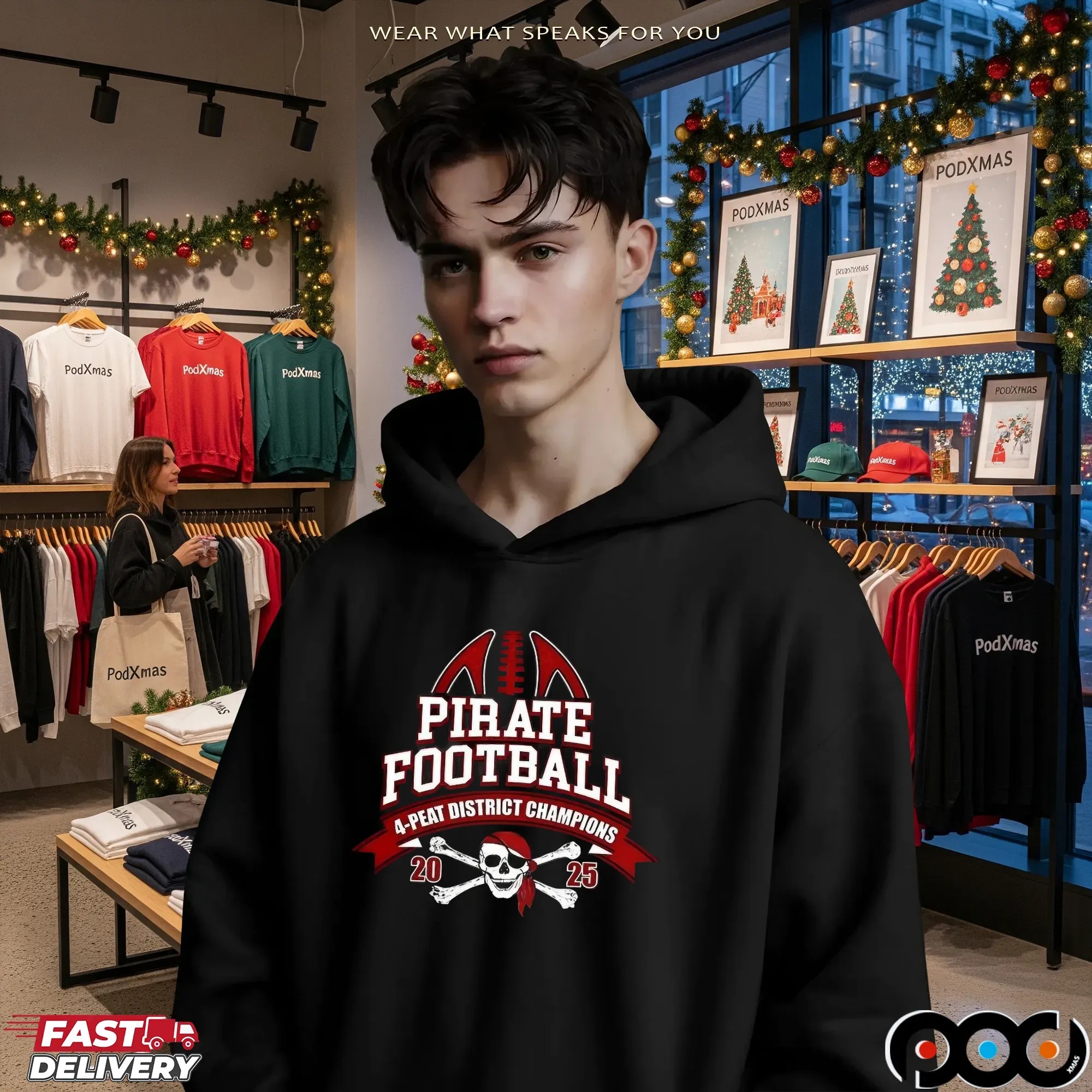 Pirate Football 4-Peat District Champion 2025 T Shirt