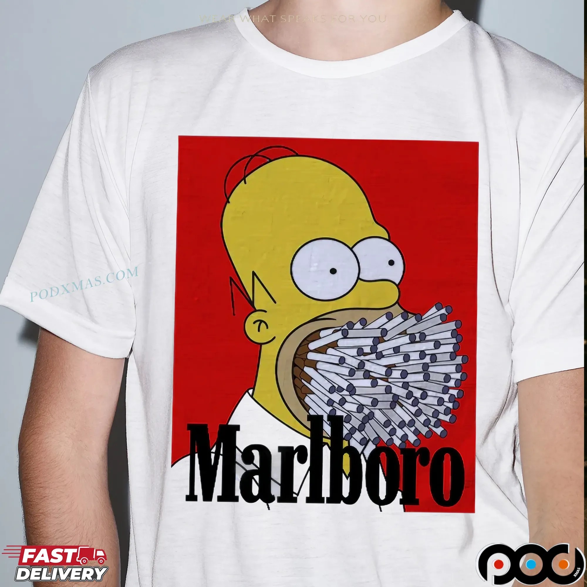 Simpson Homer Marlboro Cigarette Cartoon T Shirt 11 Simpson Homer Marlboro Cigarette Cartoon T Shirt