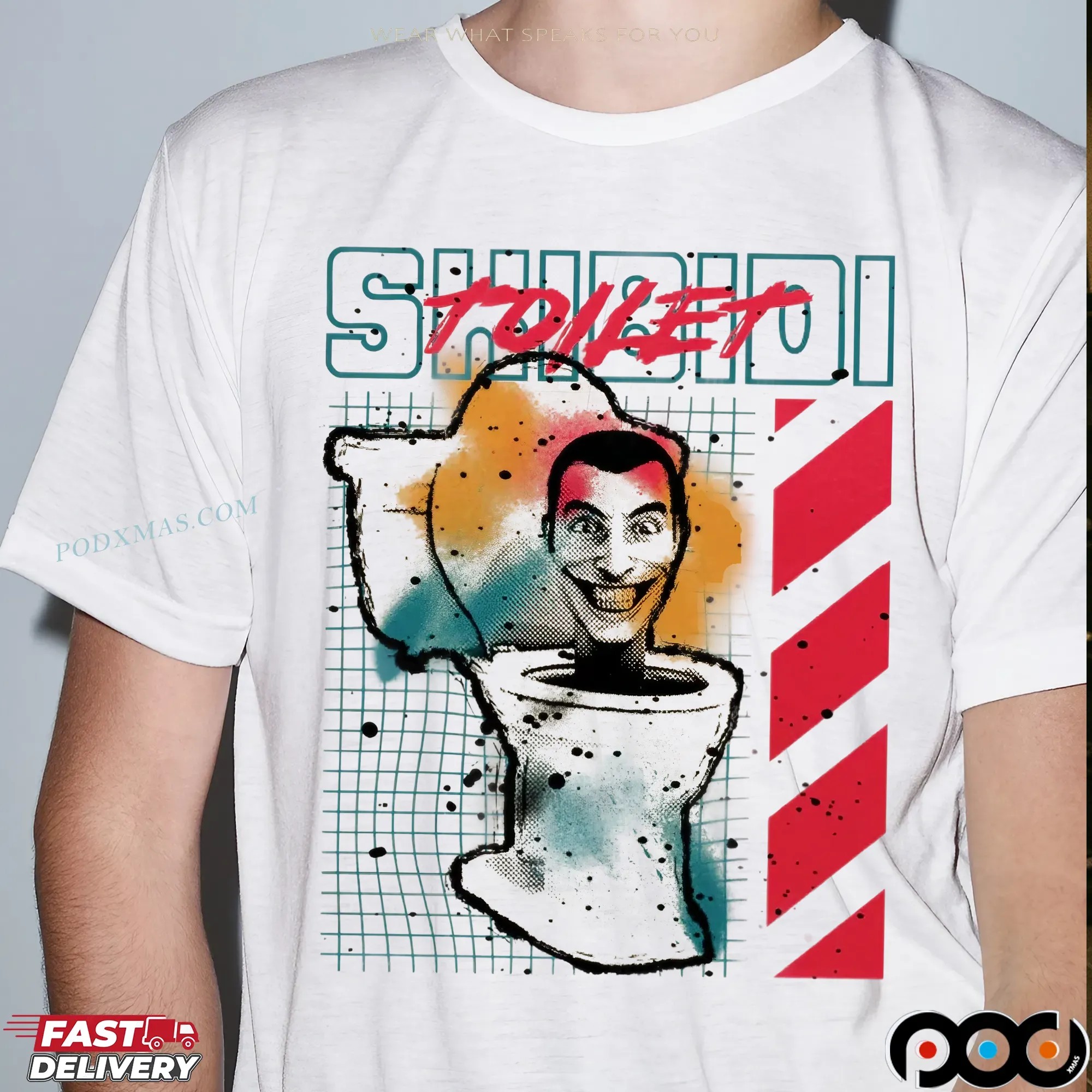 Splatter Paint Skibidi Toilet Meme T Shirt