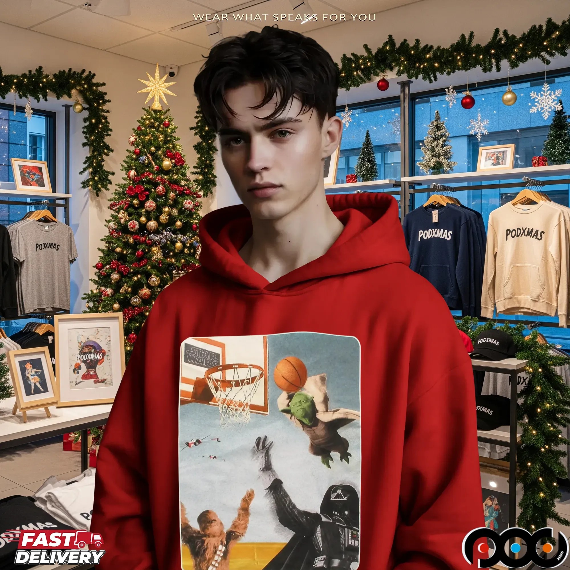 Star Wars Yoda Slam Dunk LS Juvenile T Shirt