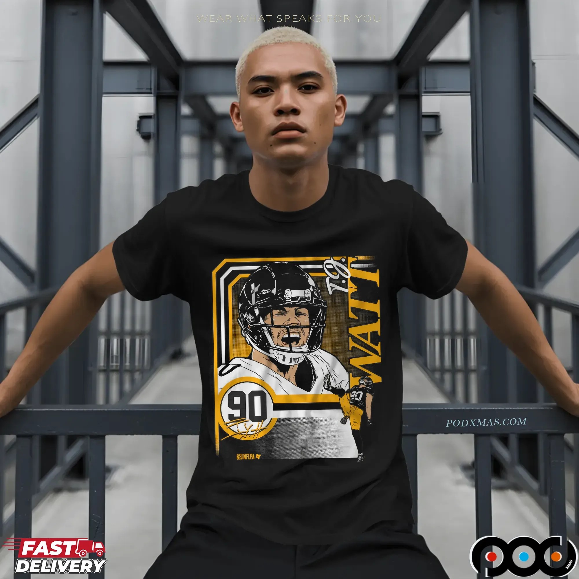 T J Watt Pittsburgh Steelers Collage Frame T Shirt