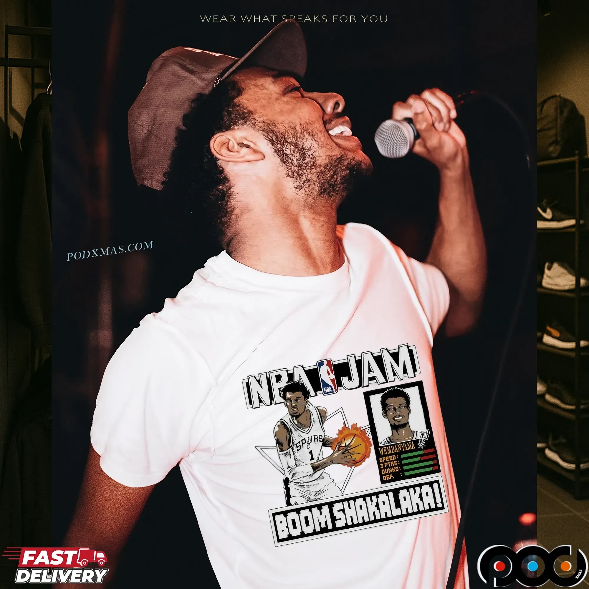Victor Wembanyama San Antonio Spurs NBA Jam Boom Shakalaka T Shirt 9 Victor Wembanyama San Antonio Spurs NBA Jam Boom Shakalaka T Shirt