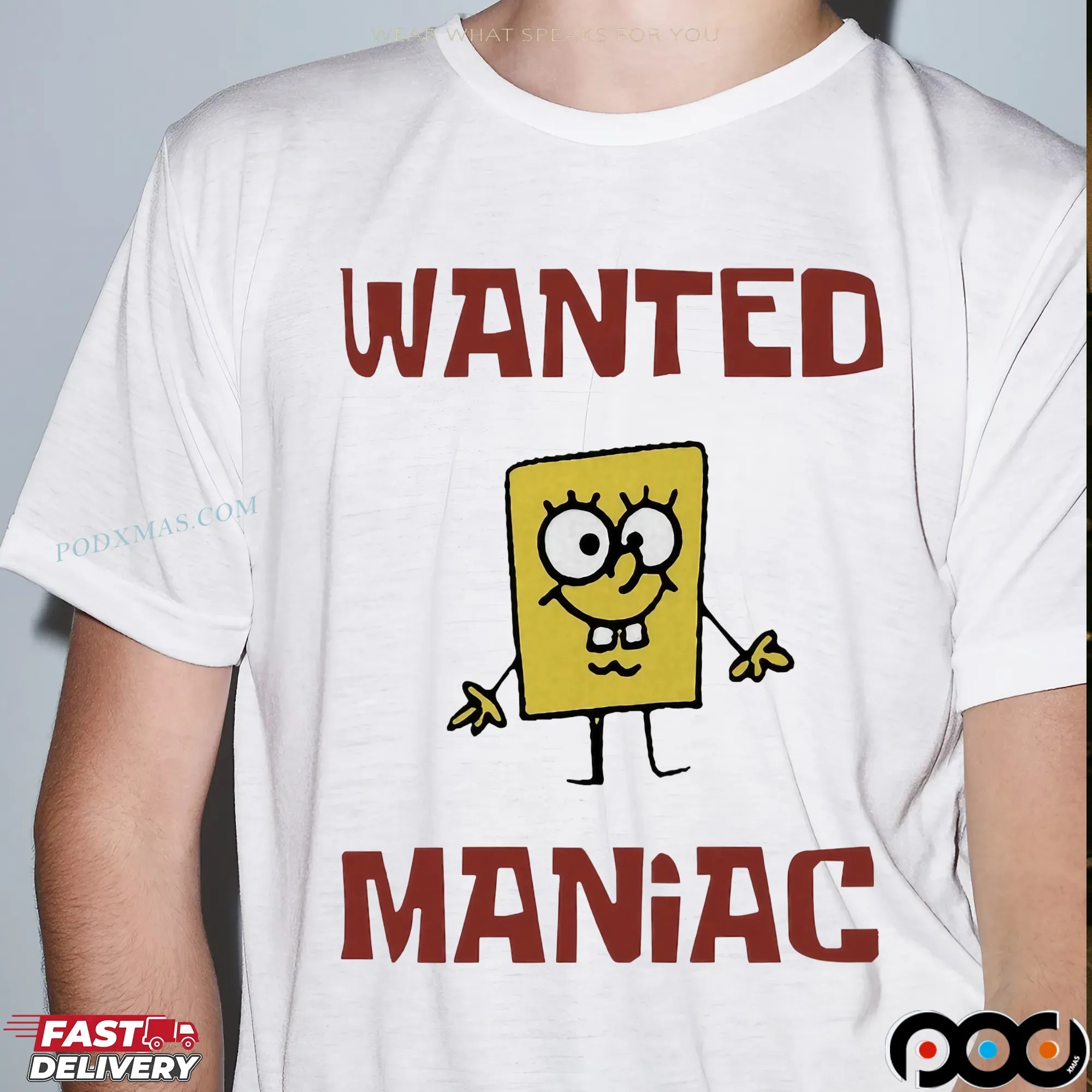 Wanted Maniac Cartoon Sponge Cartoon Parody T Shirt 11 Wanted Maniac Cartoon Sponge Cartoon Parody T Shirt