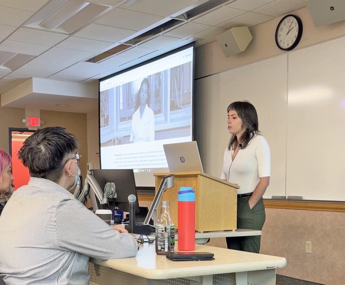 corinne presenting
