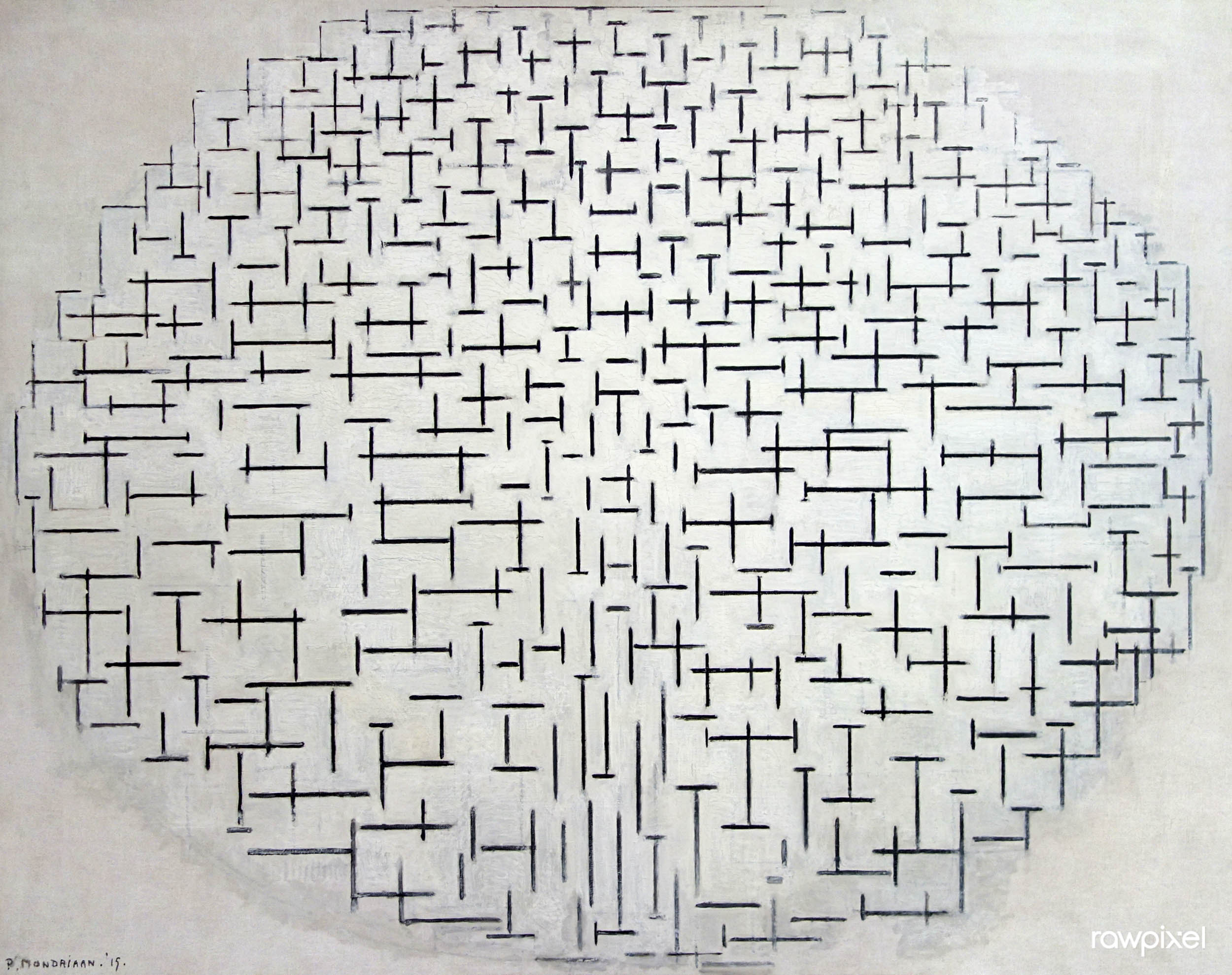 Blossoming apple tree, by Piet Mondriaan