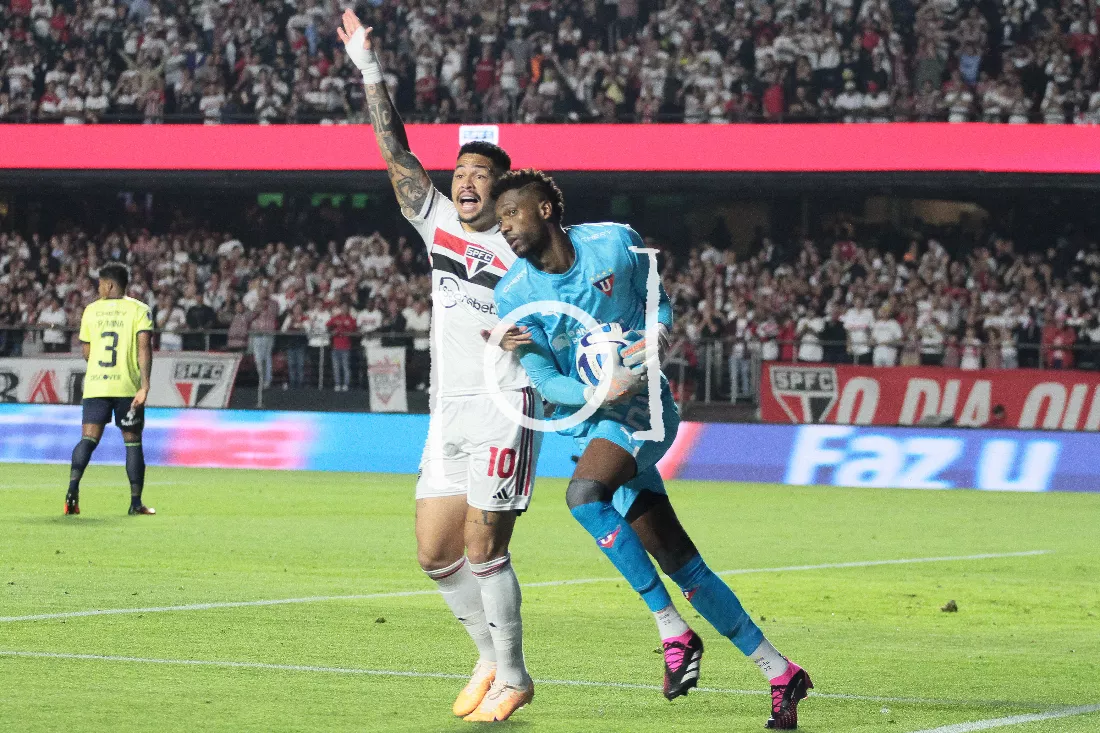 Sao Paulo, Brazil. 31st Aug, 2023. SP - SAO PAULO - 08/31/2023 - COPA SUL- AMERICANA 2023, SAO PAULO X LDU - Sao Paulo player Arboleda celebrates his  goal during a match against