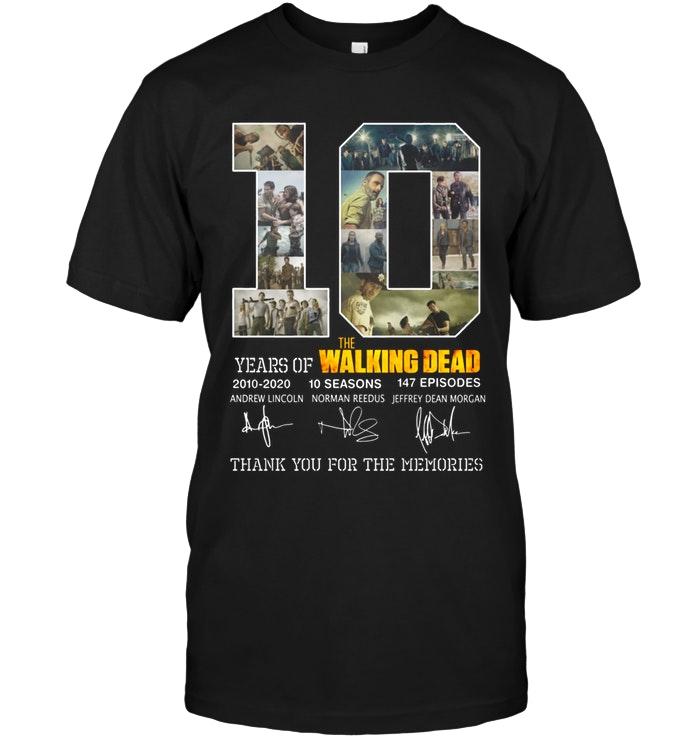 10 Years Of The Walking Dead Thank You For The Memories Signed Shirt