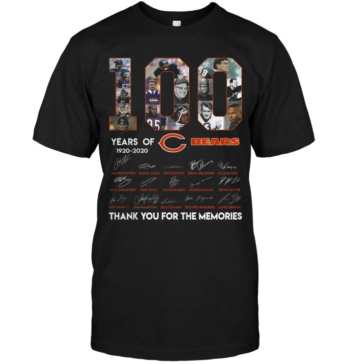 100 Years Of Chicago Bears Thank You For The Memories Shirt
