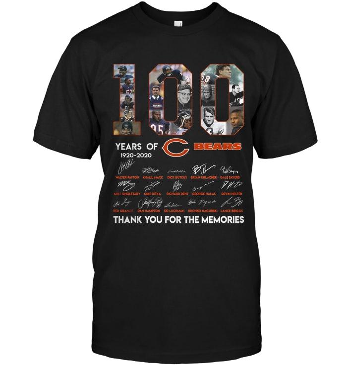 100 Years Of Chicago Bears Thank You For The Memories Signed Shirt