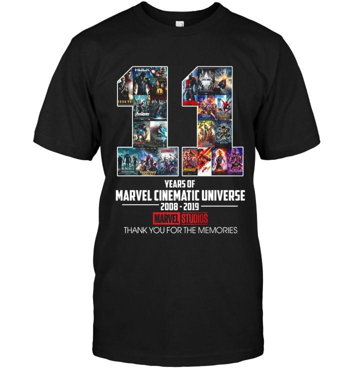 11 Years Of Marvel Cinematic Universe Thank You For The Memories T Shirt