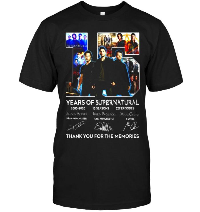 15 Years Of Supernatural 15 Seasons Main Cast Signed Shirt