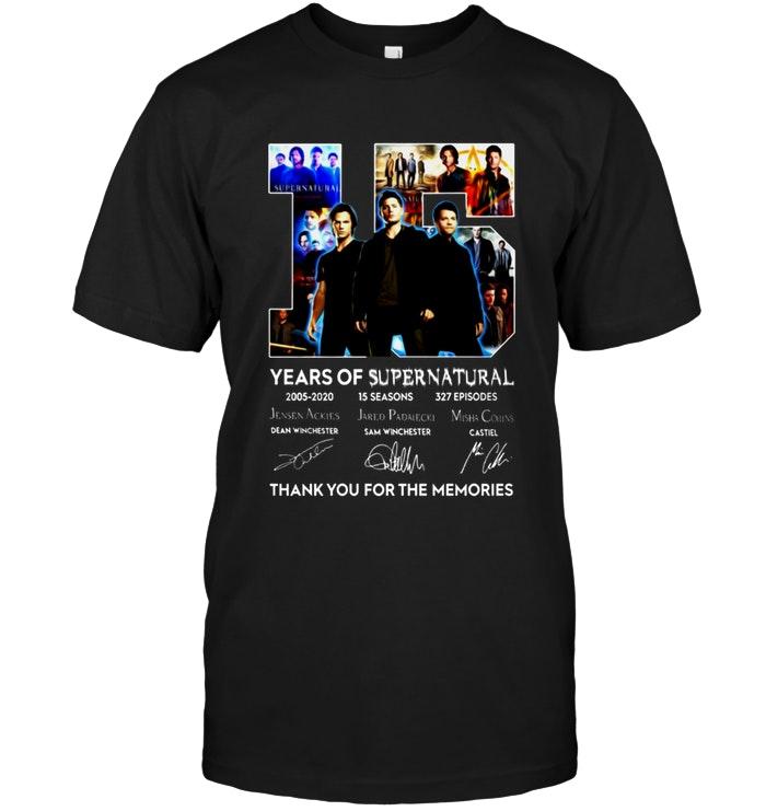 15 Years Of Supernatural Cast Signed Thank You For The Memories Shirt