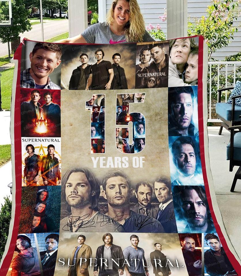 15 Years Of Supernatural Characters Signed Blanket