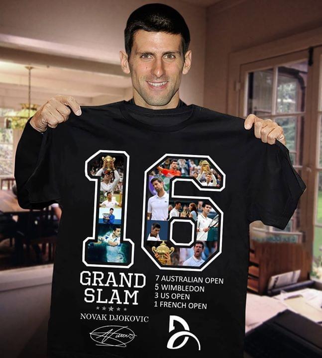 16 Grand Slam Novak Djokovic Signed Shirt