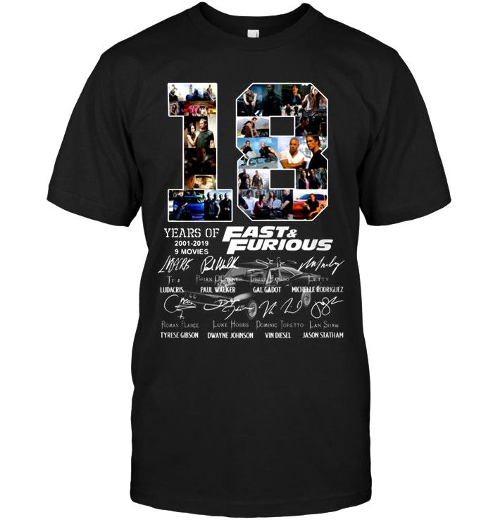 18 Years Of Fast And Furious All Cast Signed Shirt