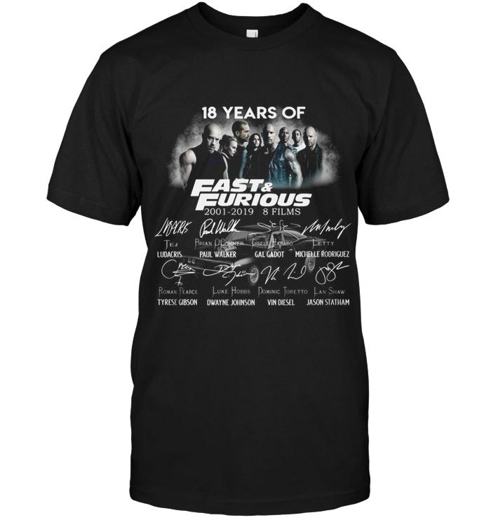18 Years Of Fast & Furious 9 Movies All Cast Signed On Shirt
