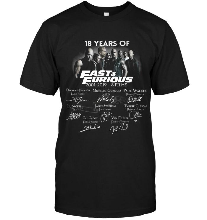 18 Years Of Fast & Furious Signed Black T Shirt