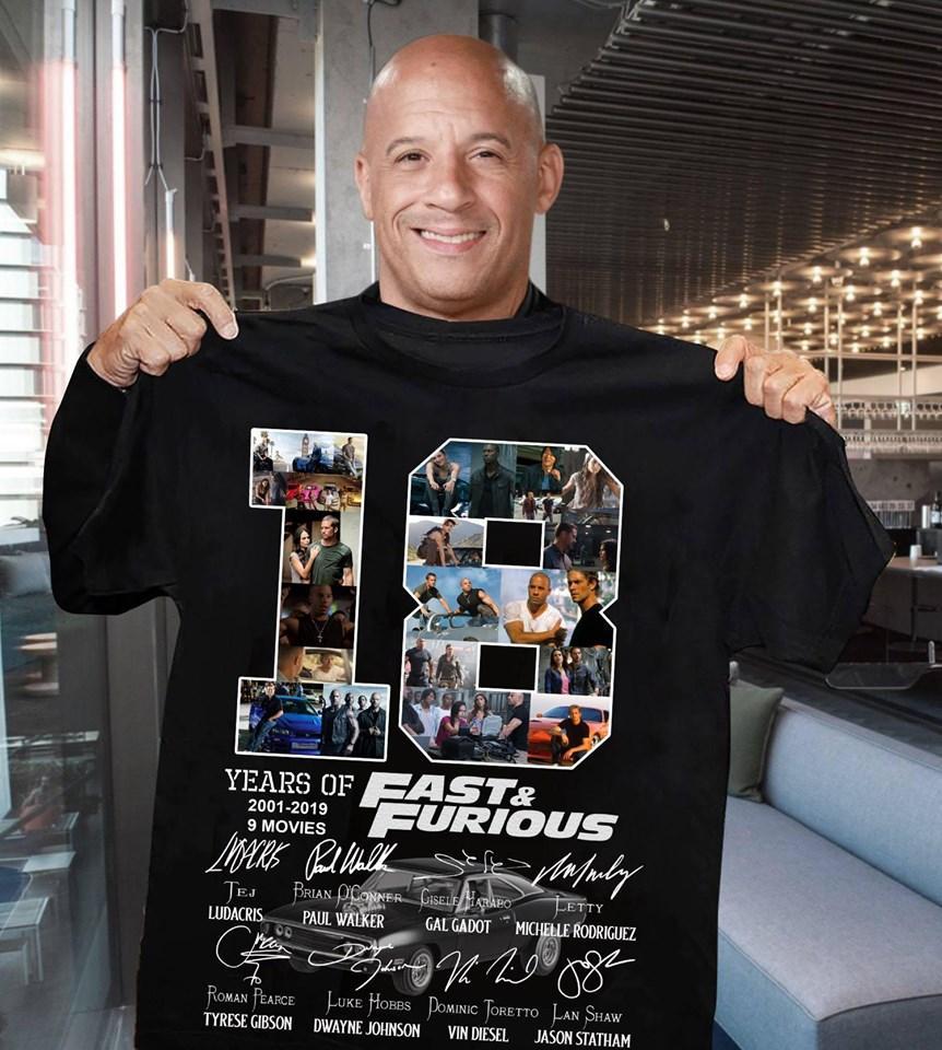 18 Years Of Fast Furious Full Signatures Shirt
