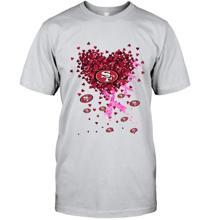 San Francisco 49ers Tiny Heart Love Shaped Br East Cancer Shirt