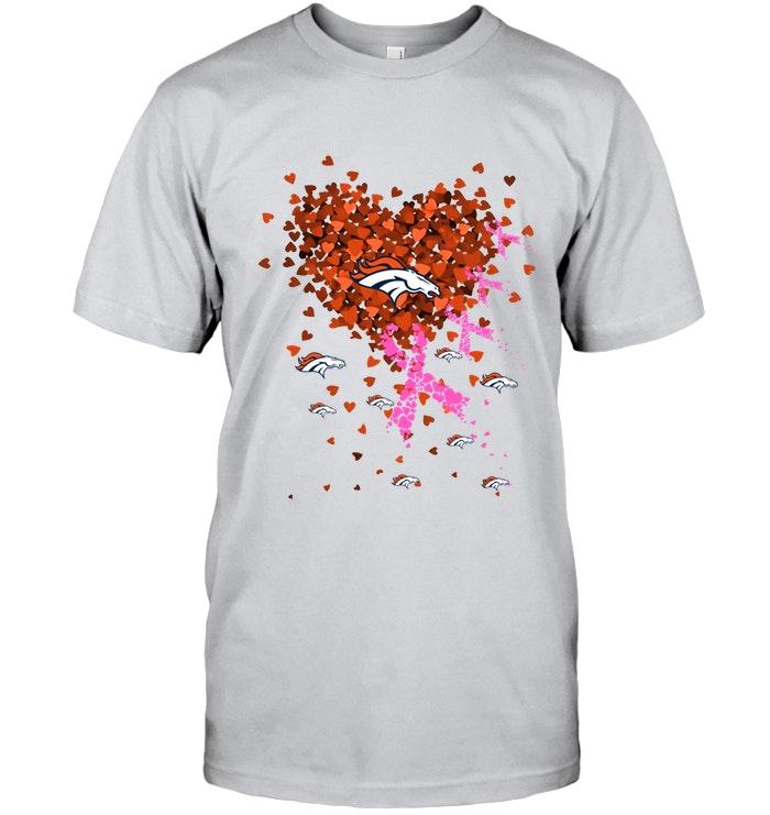 Denver Broncos Tiny Heart Love Shaped Br East Cancer Shirt