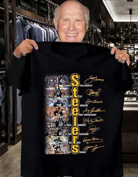 Pittsburgh Steelers Players Name Puzzle Signed T Shirt