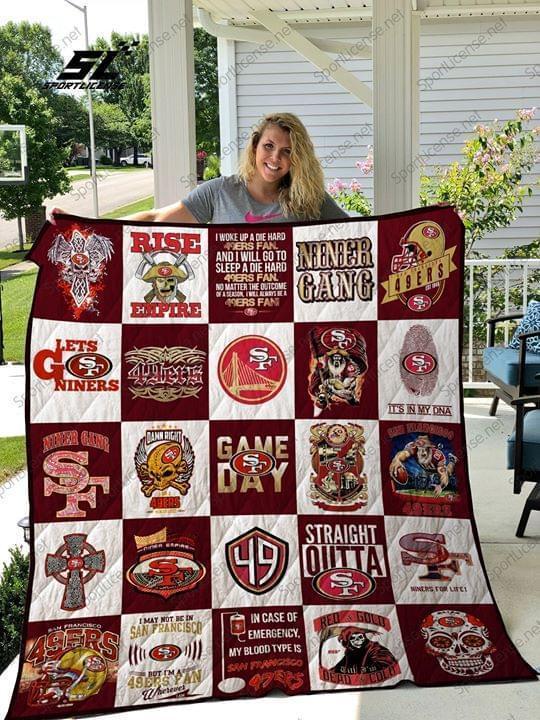 San Francisco 49ers Rise Empire Niner Gang Game Day Straight Outta San Francisco Quilt Blanket