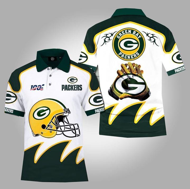 100th Nfl Green Bay Packers Polo 3d Printed Polo
