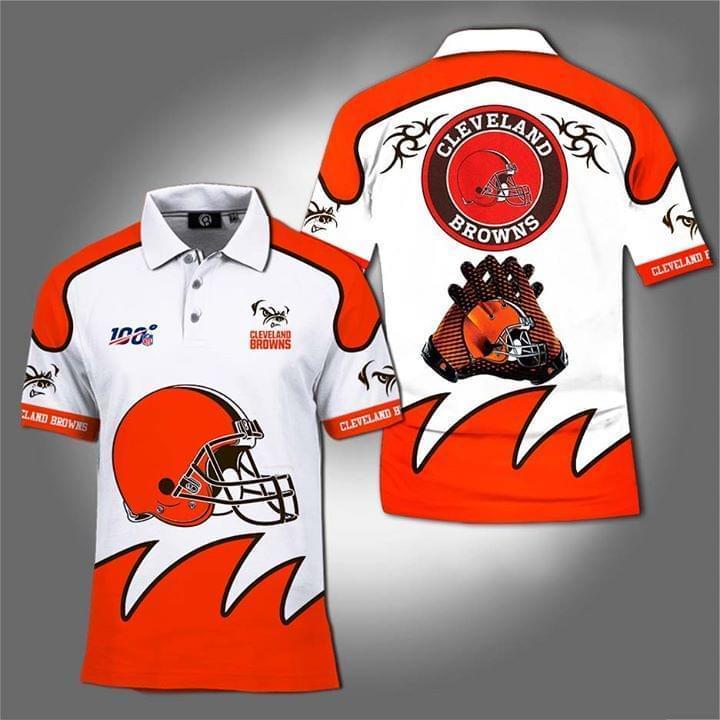 100th Nfl Cleveland Browns For Football Fan Polo 3d Printed Polo