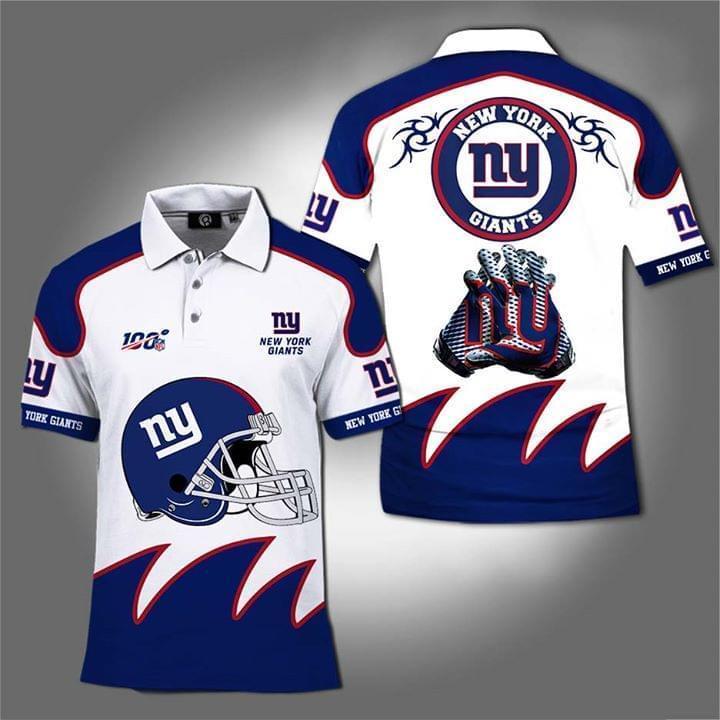 100th Nfl New York Giants For Giants Fan Polo 3d Printed Polo