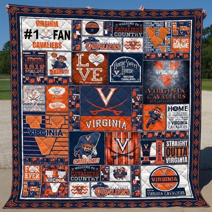 Virginia Cavaliers Home Sweet Home Home Is Where We Watch Virginia Cavaliers Straight Outta Virginia Quilt Blanket