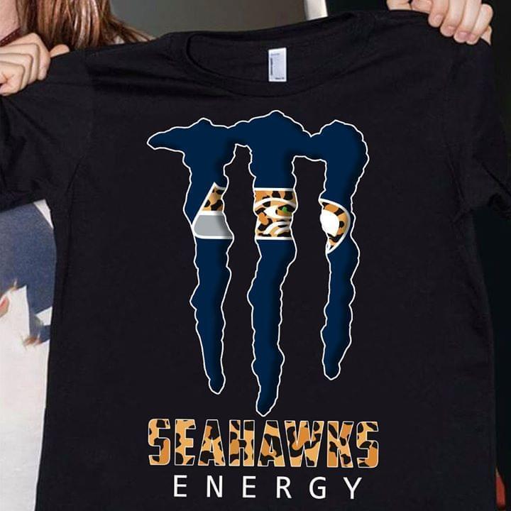 Seattle Seahawks Monster Energy Leopard Pattern T Shirt
