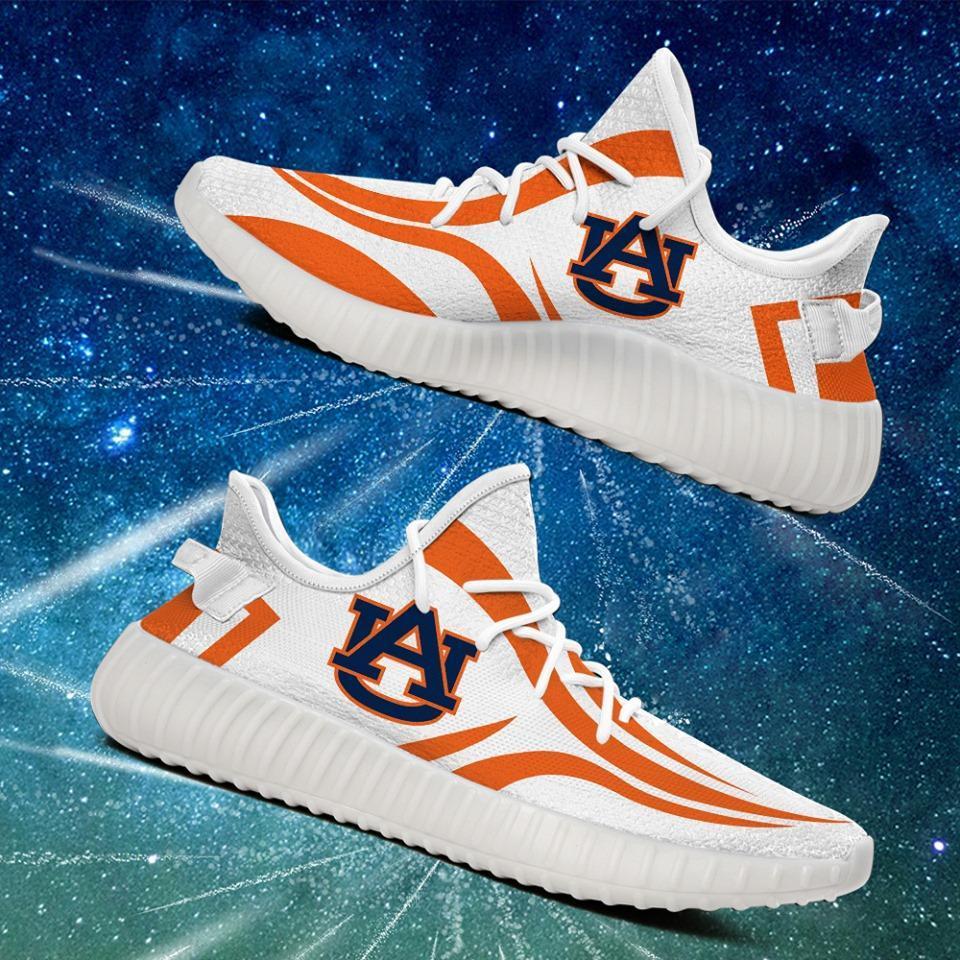 Auburn Tigers Logo Custom Yeezy Boots White Orange Yeezy Sneaker