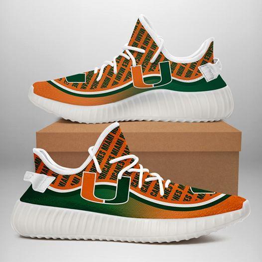Miami Hurricanes Green Orange Running Shoes Yeezy Sneaker