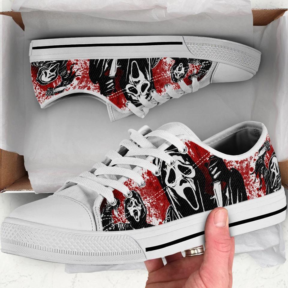 Ghostface Scream Horror Movie Halloween Custom Low Converse Sneaker