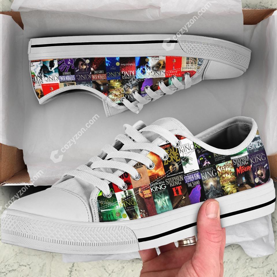 Pennywise It Stephen King Halloween Horror Movie Custom White Low Converse