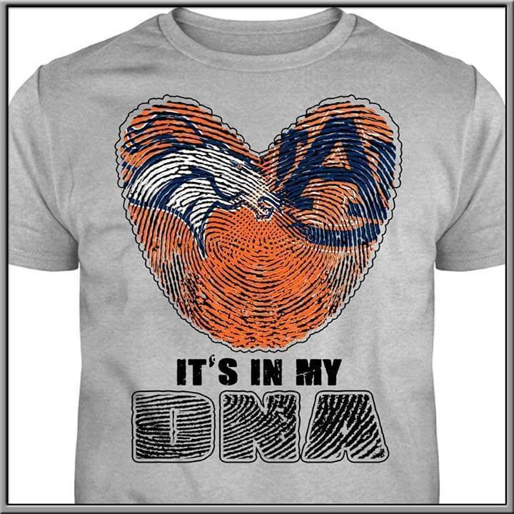 Its In My Dna Denver Broncos Auburn Tigers Heart T Shirt