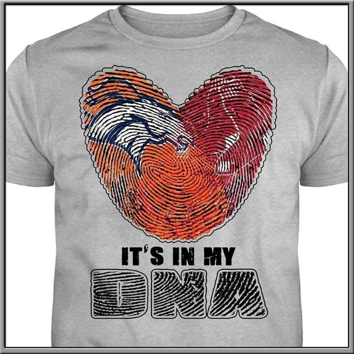 Its In My Dna Denver Broncos Boston Red Sox Heart T Shirt