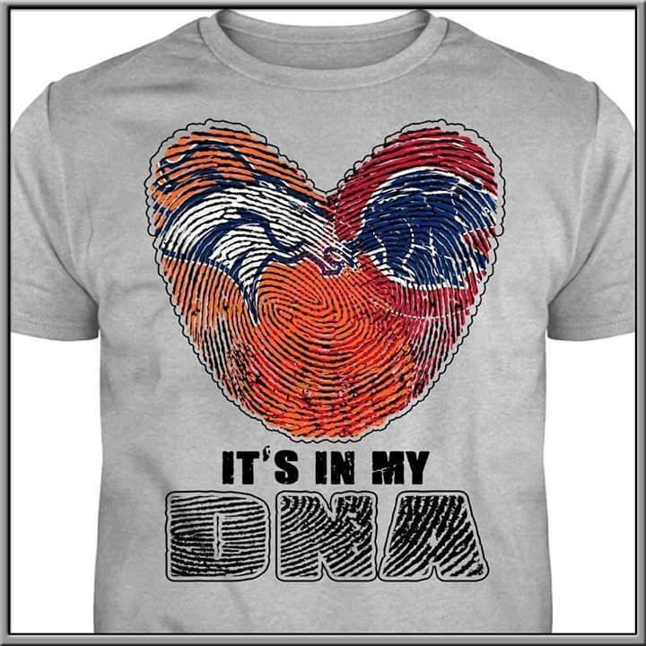 Its In My Dna Denver Broncos Chicago Cubs Heart T Shirt