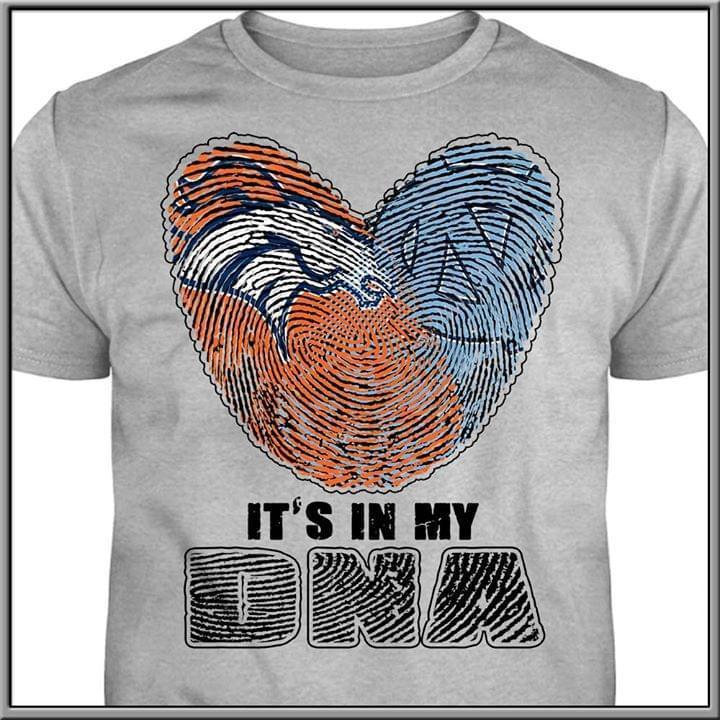 Its In My Dna Denver Broncos North Carolina Tar Heels Heart T Shirt