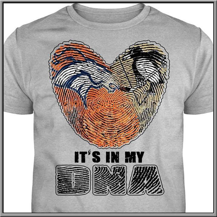 Its In My Dna Denver Broncos Pittsburgh Penguins Heart T Shirt