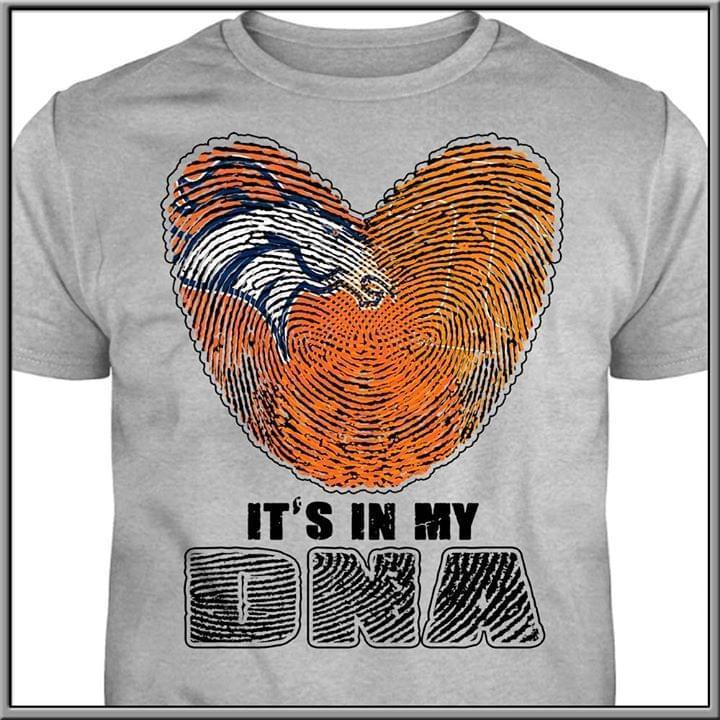 Its In My Dna Denver Broncos Tennessee Volunteers Heart T Shirt