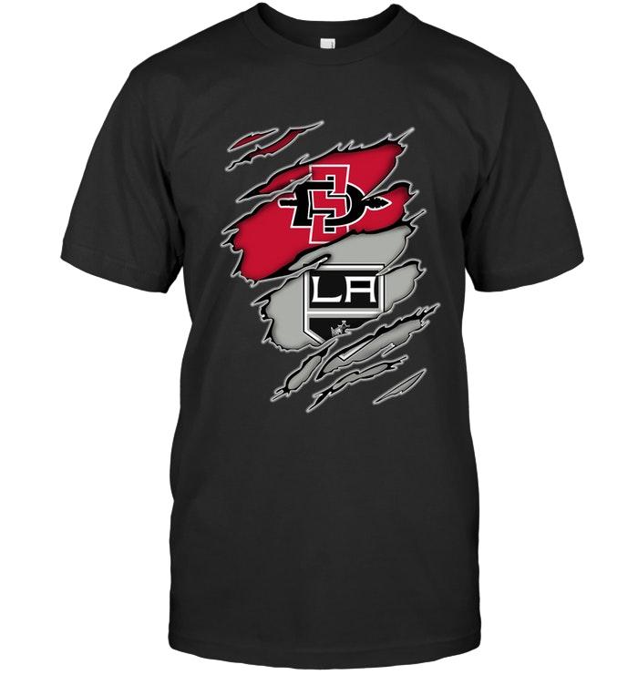 san Diego State Aztecs And Los Angeles Kings Layer Under Ripped Shirt