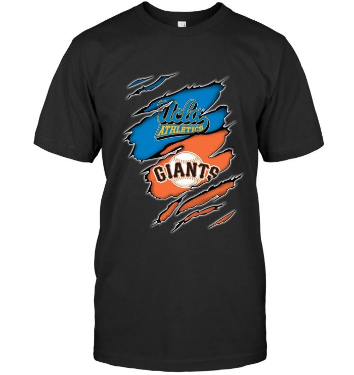 ucla Bruins And San Francisco Giants Layer Under Ripped Shirt