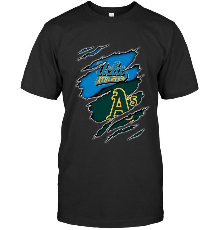 ucla Bruins And Oakland Athletics Layer Under Ripped Shirt