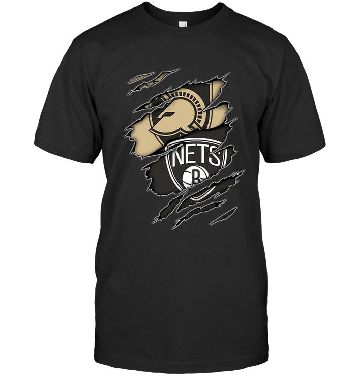army Black Knights And Brooklyn Nets Layer Under Ripped Shirt