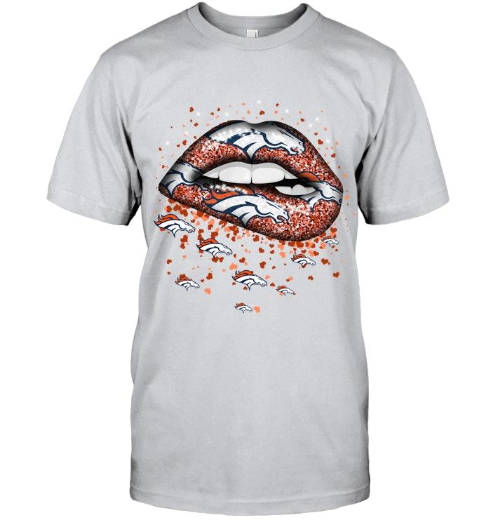 denver Broncos Heart Glitter Pattern Lips Shirt