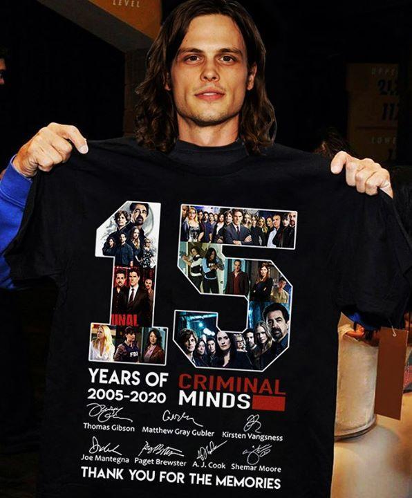 15 Years Of Criminal Minds Thank You For Memories T Shirt