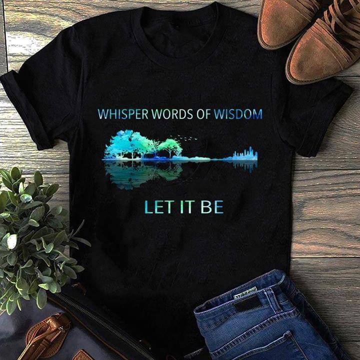 the Beatles Whisper Words Of Wisdom Let It Be Jungle Guitar Negative Color T Shirt