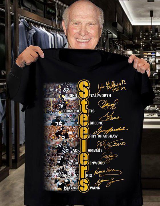 pittsburgh Steelers Player Names Puzzle Signed T Shirt