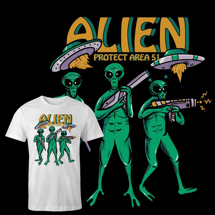 alien Protect Area 51 T Shirt